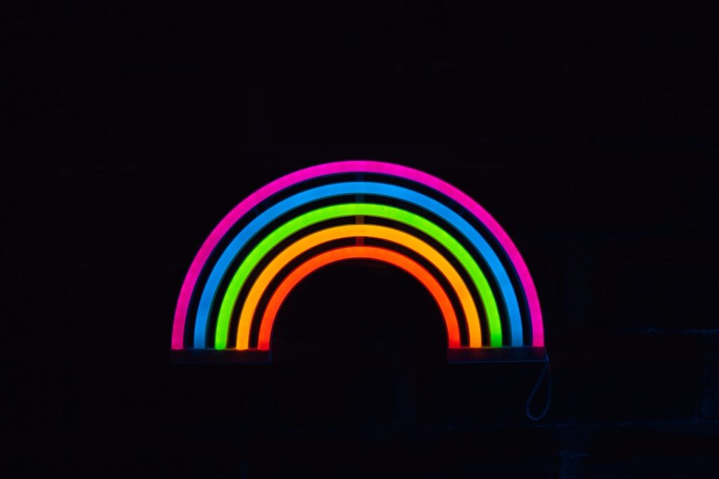 Yard Christmas lighting ideas: Rainbow Lights